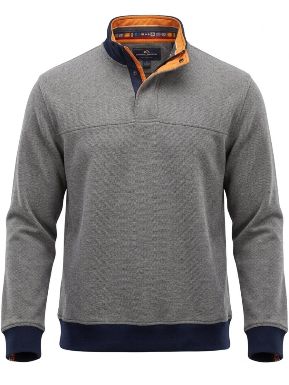 Orvis Signature Collection Flags of the World Quarter Zip Pullover Gray XL